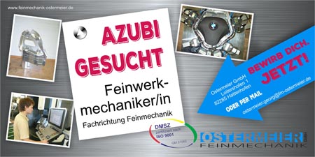Stellenangebote | Azubi gesucht | Ausbildung zum Feinwerkmechaniker (m/w/d) Fachrichtung Feinmechanik